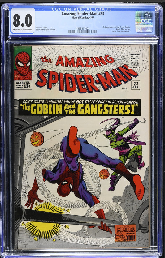 Amazing Spider-Man #23 CGC 8.0 White Pages 3rd Green Goblin App (Marvel, 1963)