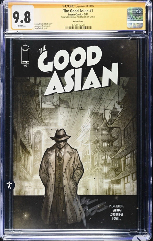 The Good Asian #1 CGC SS 9.8 Signed By Pornsak Pitchetshote (Variant Cover) Image, 2021
