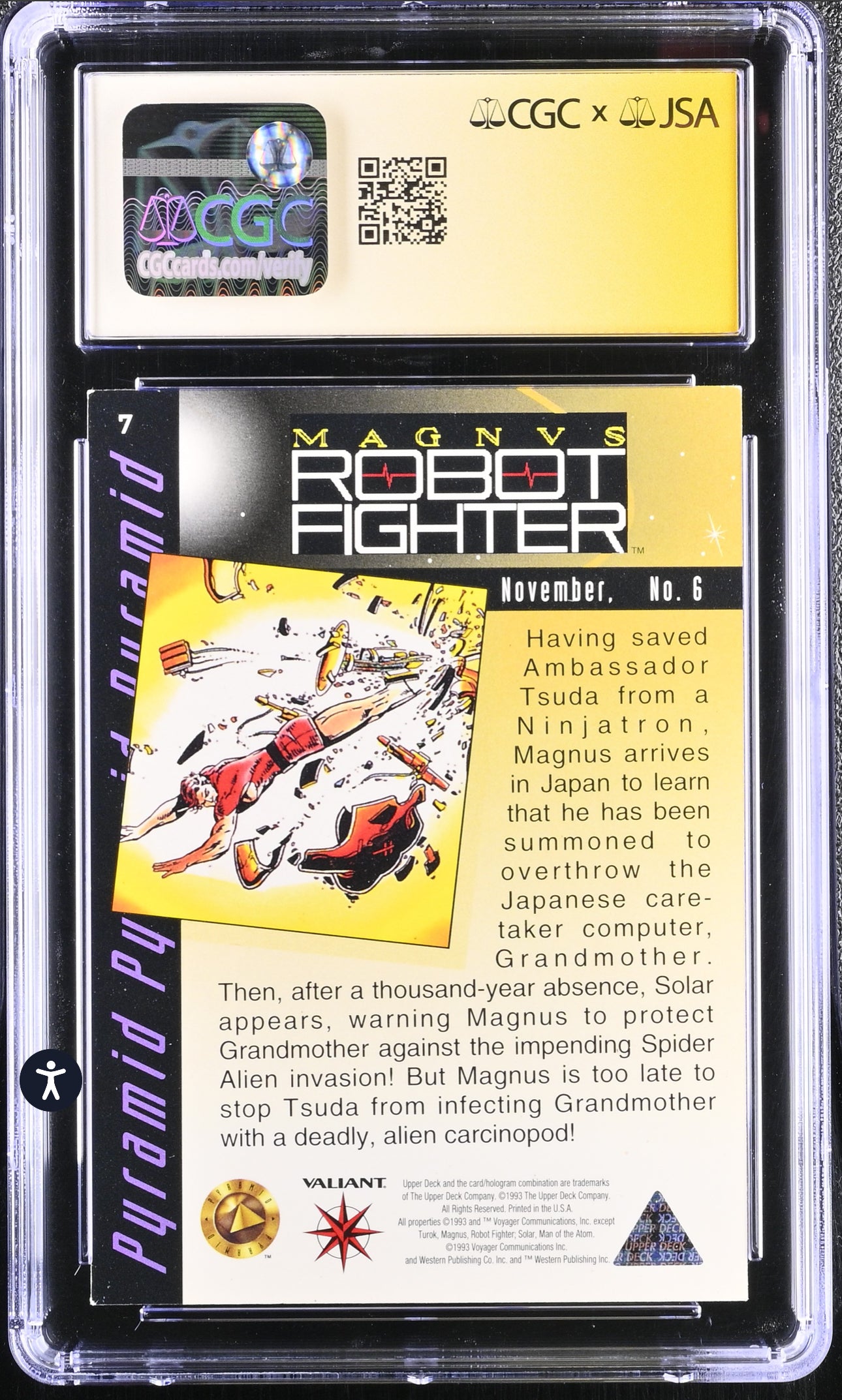 1993Upper Deck Valiant Era #7 Magnus Robot Fighter Card CGC SS 6 Signed Bob Wiacek