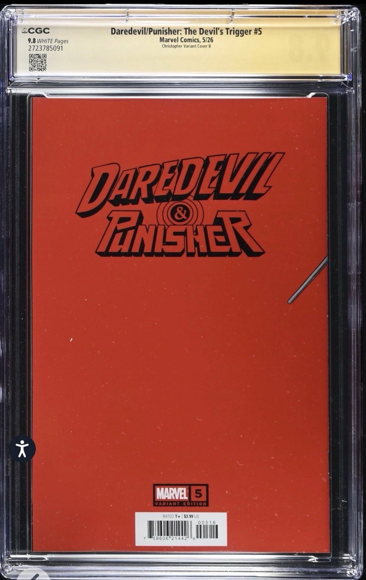Daredevil Punisher: The Devil's Trigger #5 CGC SS 9.8 Signed By John Tyler Christopher  Marvel, 2025