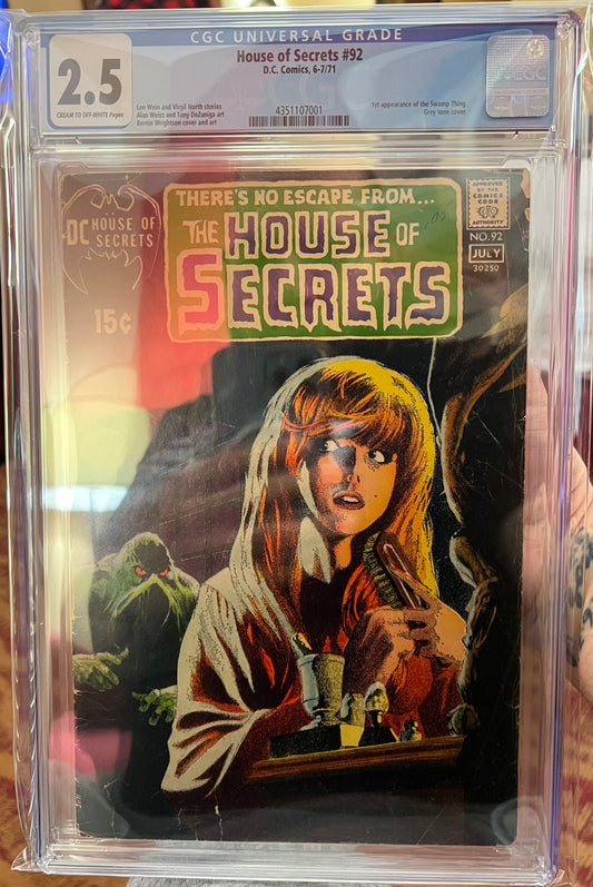House of Secrets #92 CGC 2.5 (DC Comics, 1971) Cream to Off White Pages (1st Swamp Thing)