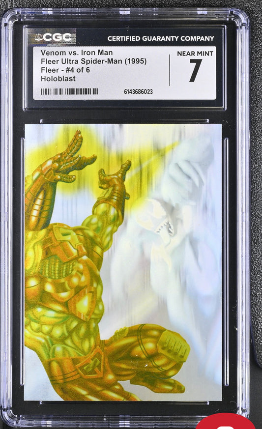 1995 FLEER ULTRA Venom vs Iron Man HOLOBLAST Card #4 CGC 7 NM