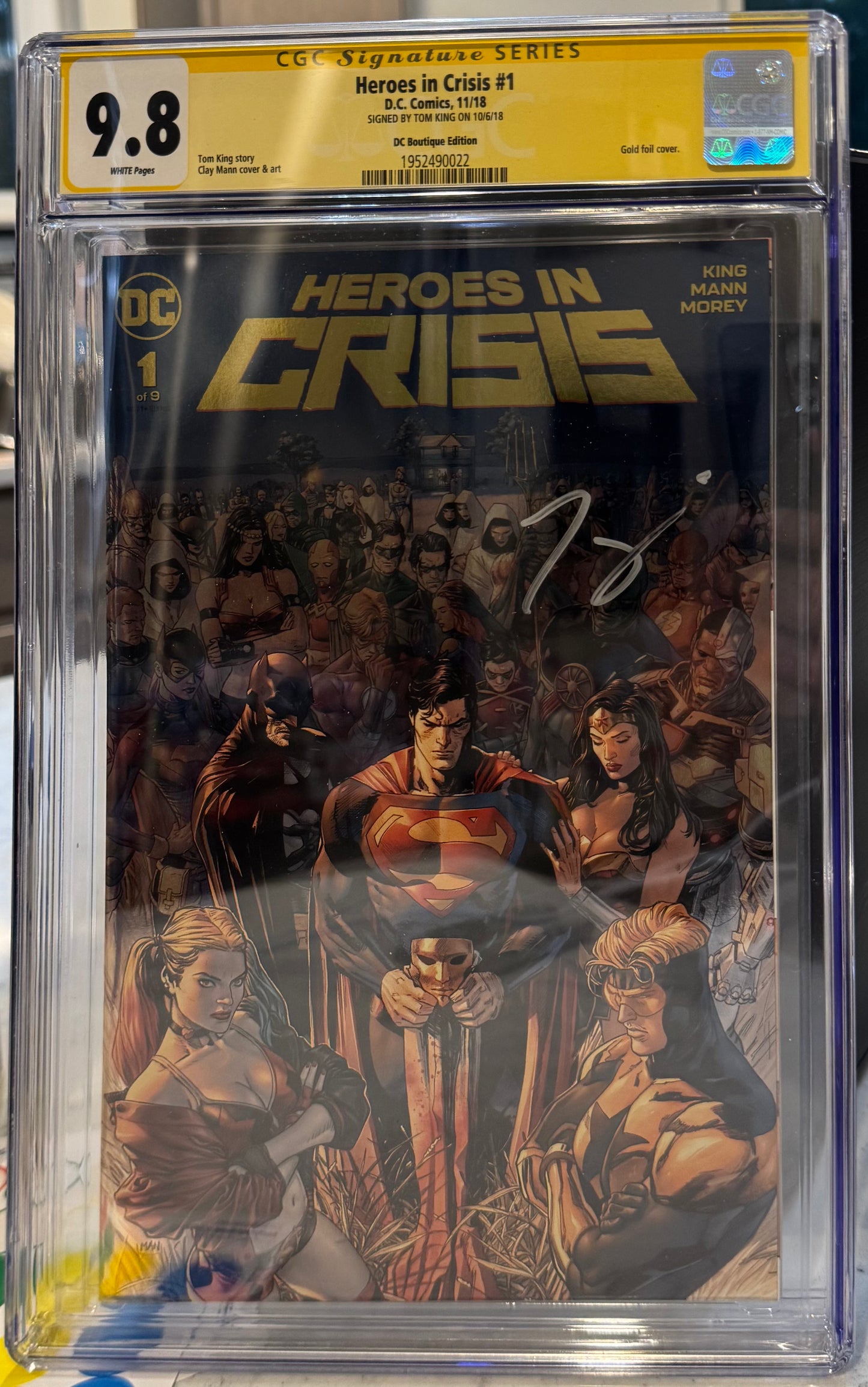 Heroes in Crisis #1 CGC SS 9.8 DC Boutique Edition Signed By Tom King (2018)