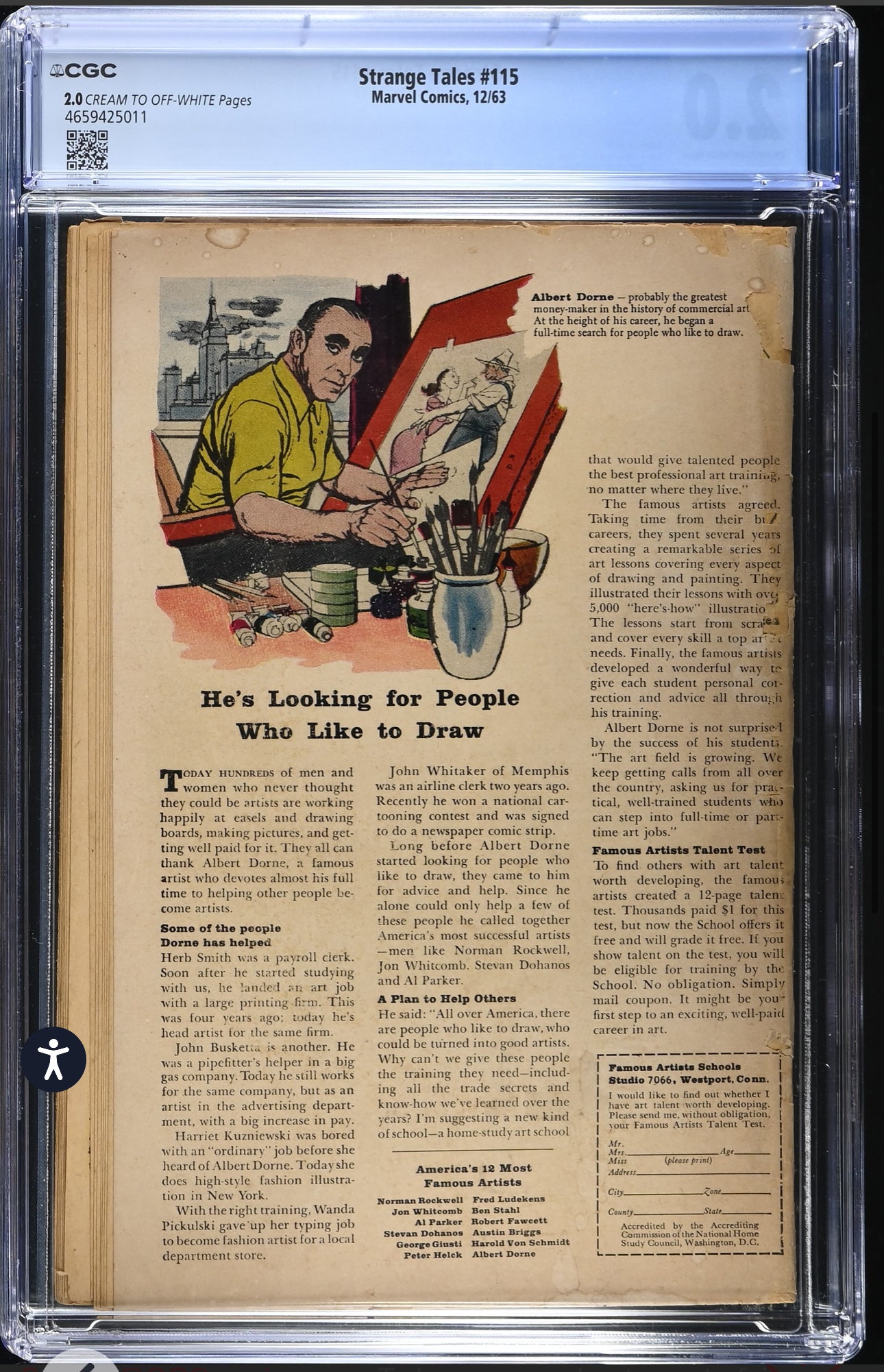 Strange Tales #115 CGC 2.0 (Marvel, 1963) Origin of Doctor Strange