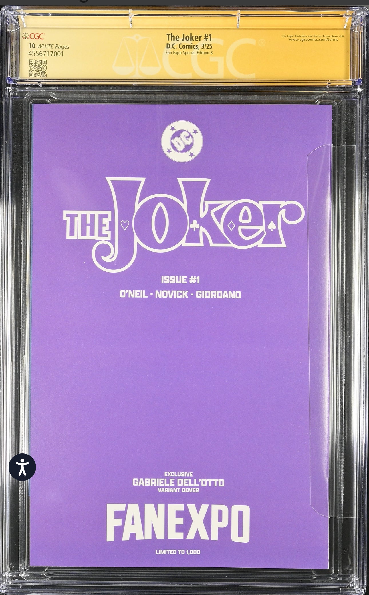 The Joker #1 CGC SS 10 Gabriele Dell'Otto SIGNED Minimal Trade Dress 1975 Reprint