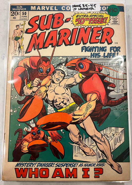 Sub-Mariner #50 (Marvel, 1st Series) 1st Appearance of Namorita
