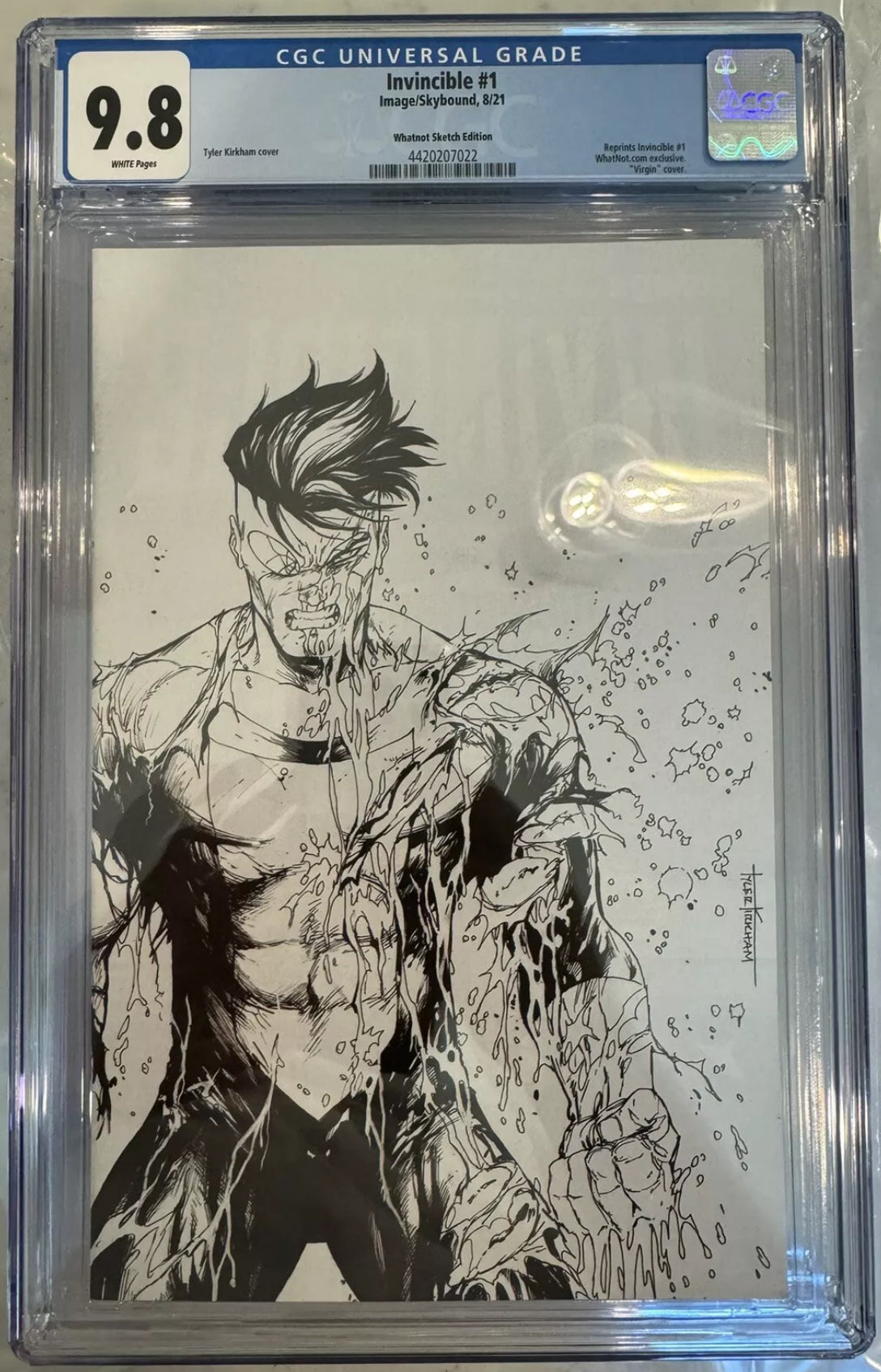 Invincible #1 CGC 9.8 (Whatnot Tyler Kirkham Sketch Variant) With Custom Logo