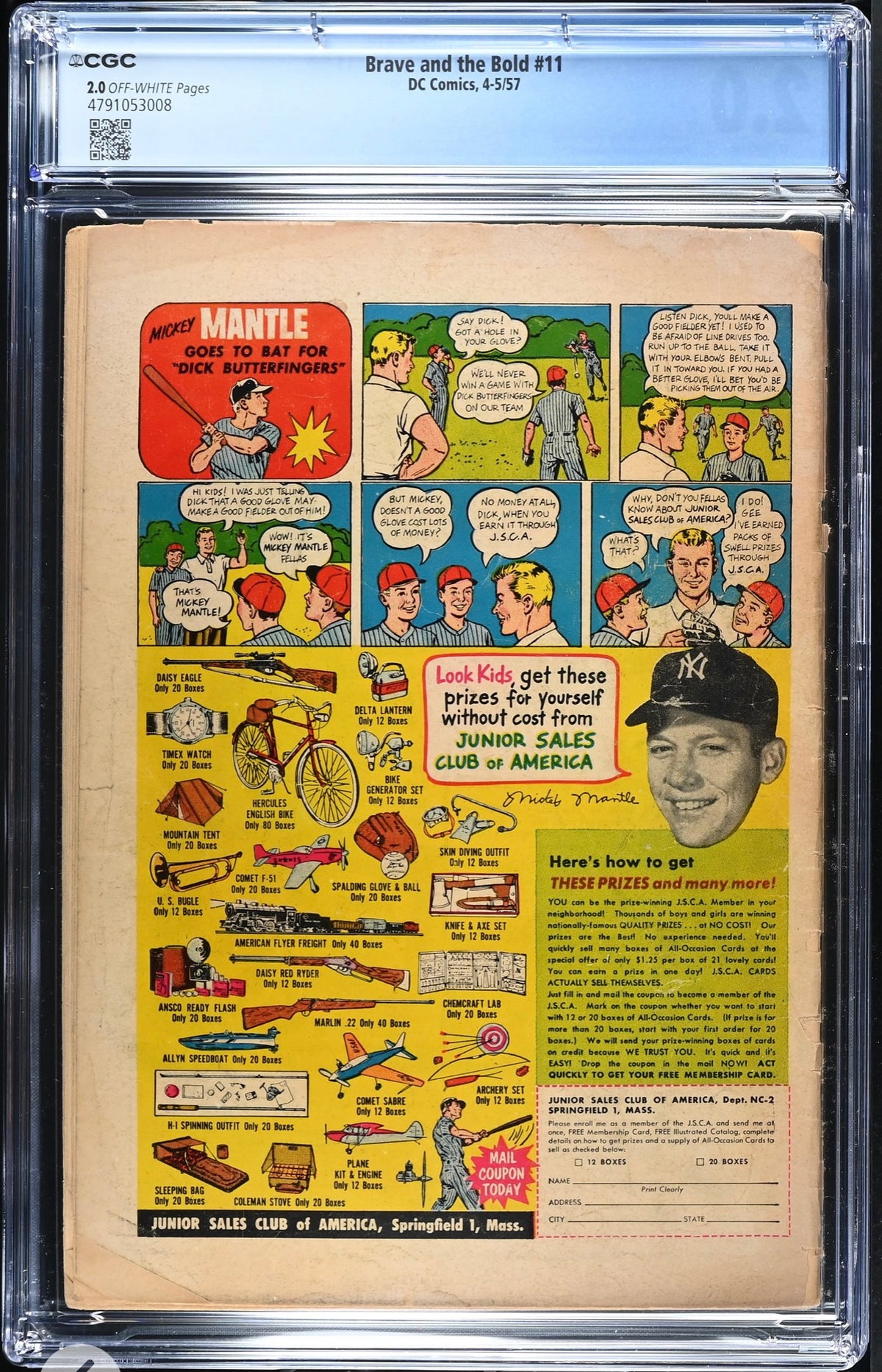 Brave and the Bold #11 CGC 2.0 (DC, 1957) Silver Age
