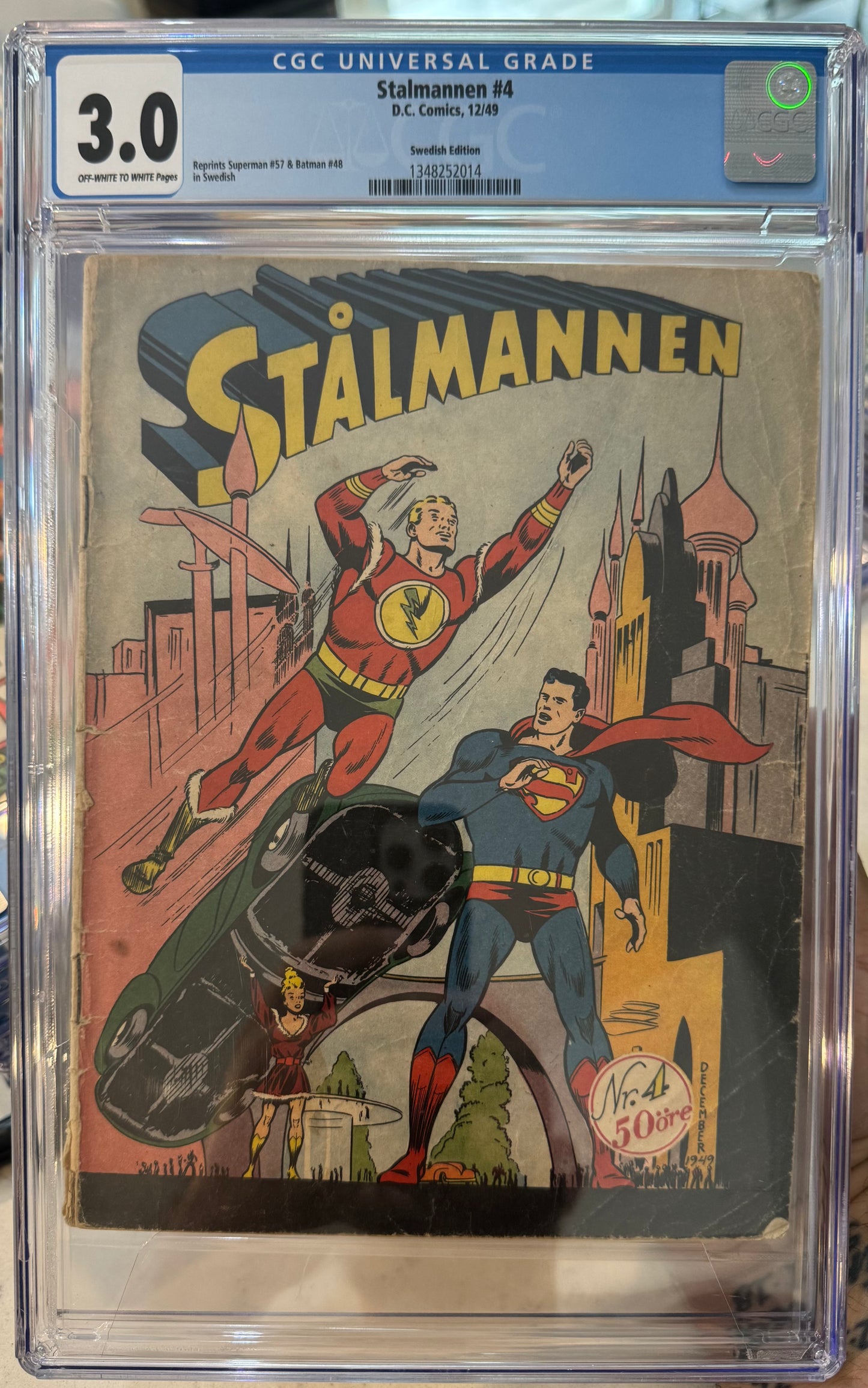 Stalmannen #4 CGC 3.0 Swedish Edition has Superman #57 & Batman #48 (DC, 1949) Golden Age