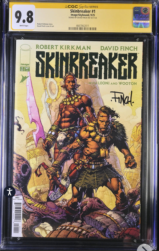 Skinbreaker #1 CGC SS 9.8 Signed By David Finch (Image/Skybound 2025 Cover A)