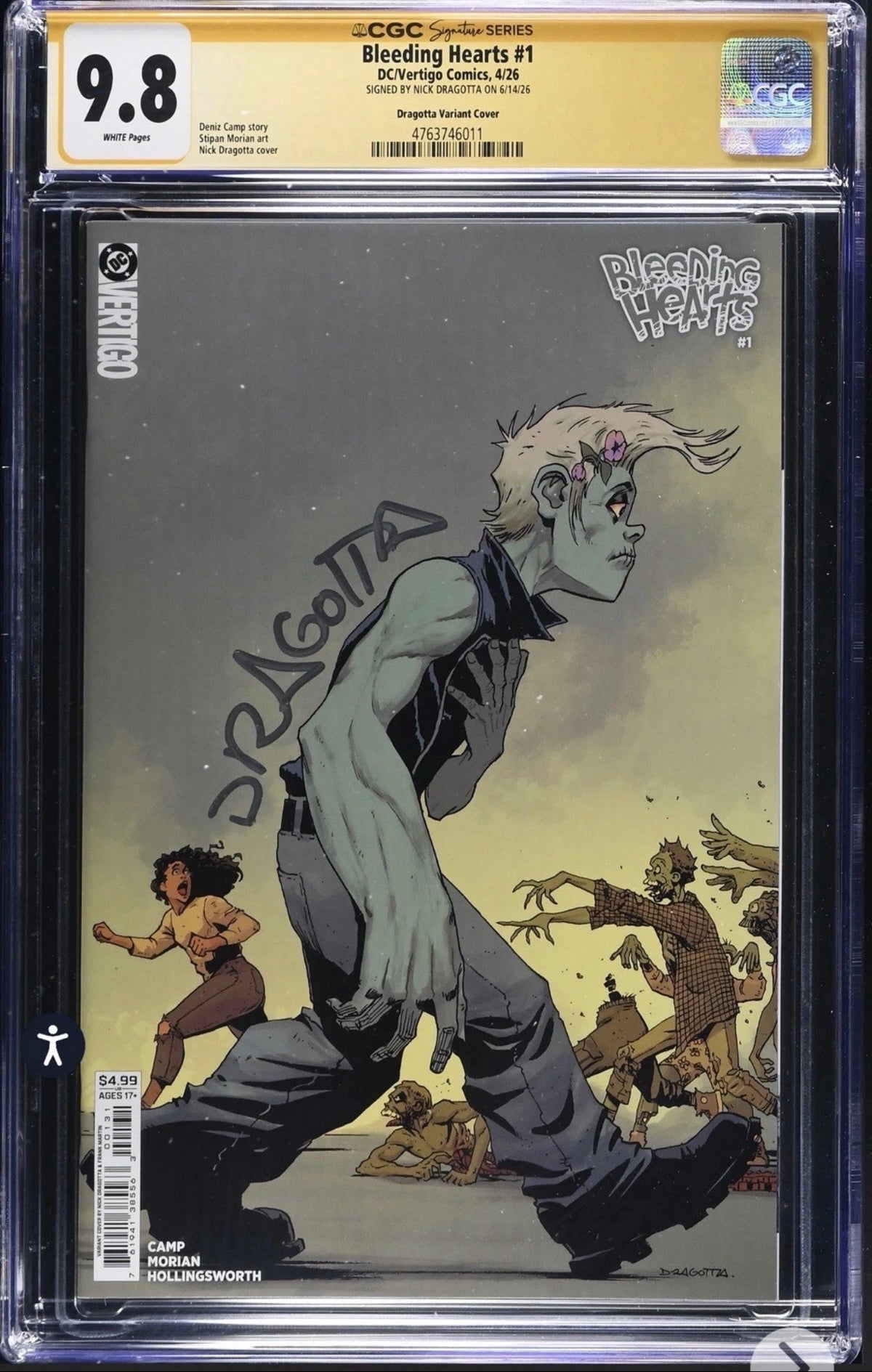 Bleeding Hearts #1 CGC SS 9.8 Signed By Nick Dragotta (DC, 2026, Variant)