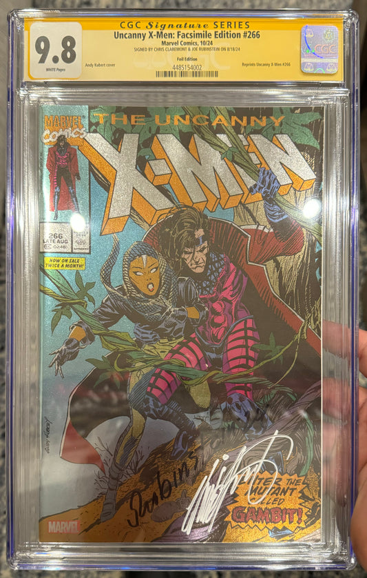 UNCANNY X-MEN #266 CGC 9.8 (Marvel, 2024) Foil Facsimile Signed by Chris Claremont and Joe Rubinstein