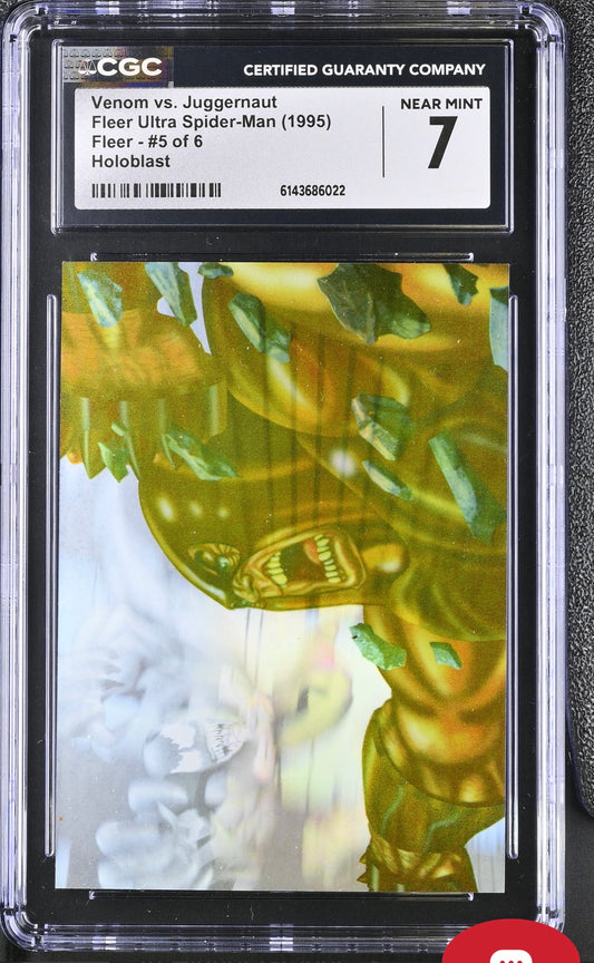 1995 FLEER ULTRA Venom vs Juggernaut HOLOBLAST Card #5 CGC 7 NM
