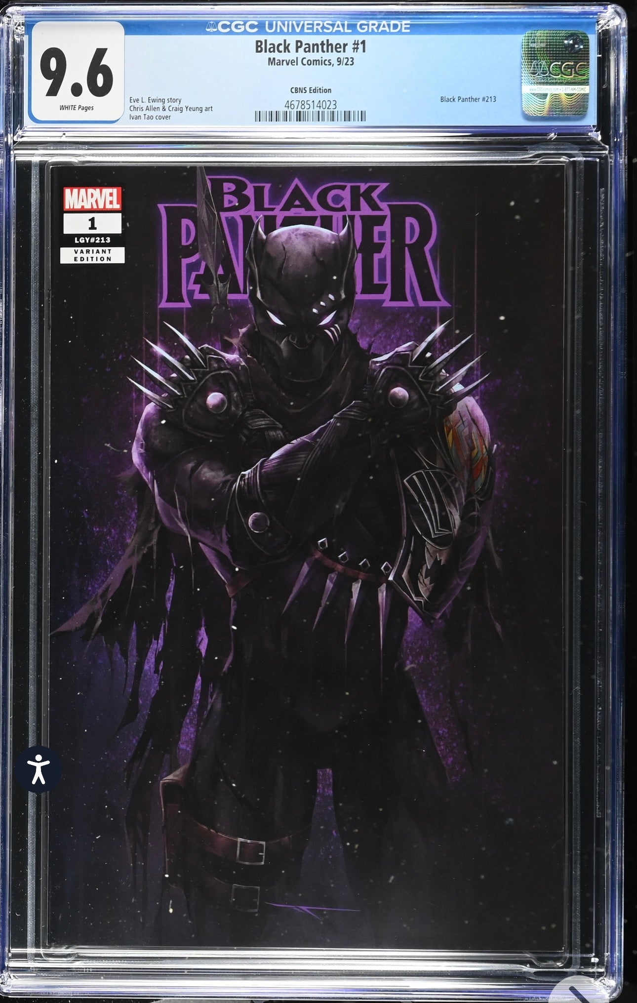 Black Panther #1 CGC 9.6 (2023 9th Series Marvel) Ivan Tao CBNS Exclusive Cover (Trade Dress)