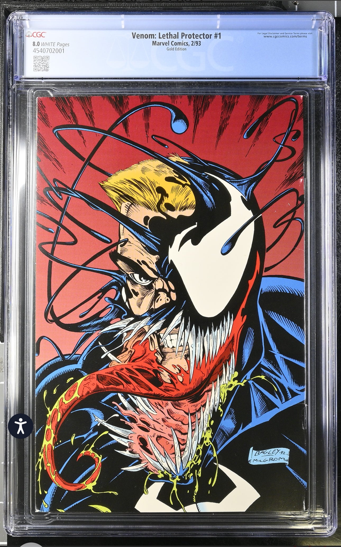 Venom Lethal Protector #1 CGC 8.0 (Marvel, 1993) Rare Gold Foil Variant Edition