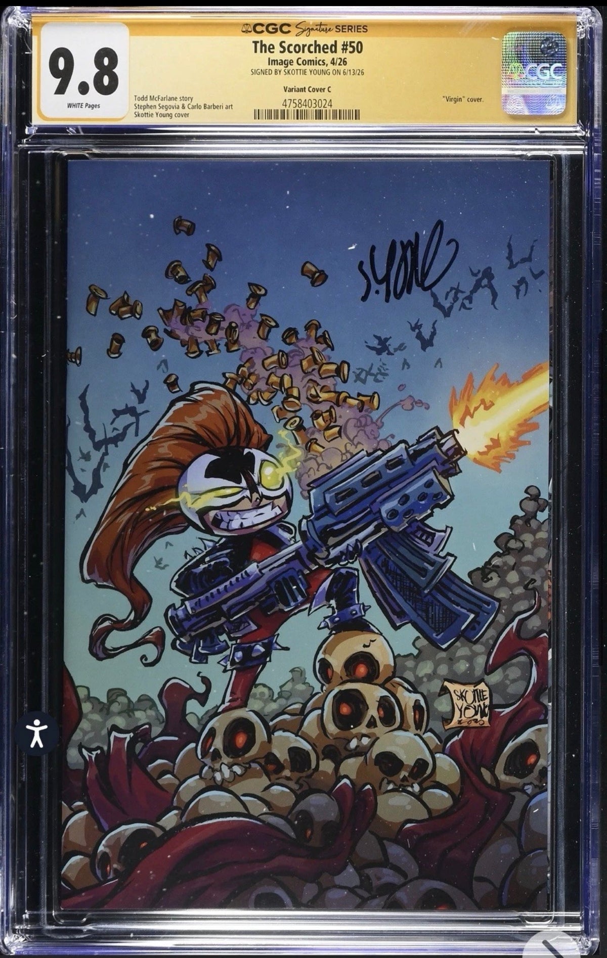 Connecting Set x3 CGC SS 9.8 Signed By Skottie Young (King Spawn, Scorched, Gunslinger Spawn #50) Image,