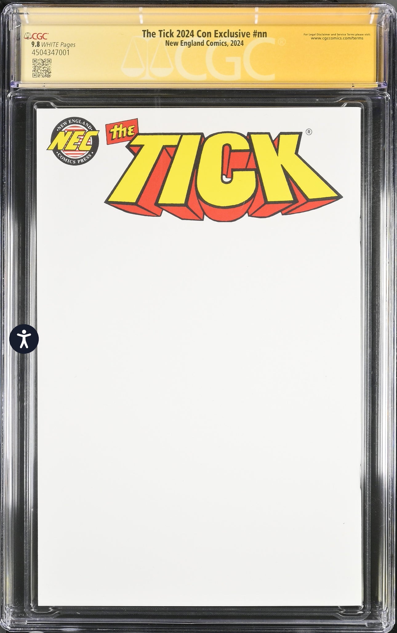 The Tick 2024 Con Exclusive #nn CGC SS 9.8 (3X Signed By Ben Edlund, Ian Chase Nichols,Jeff McClelland)