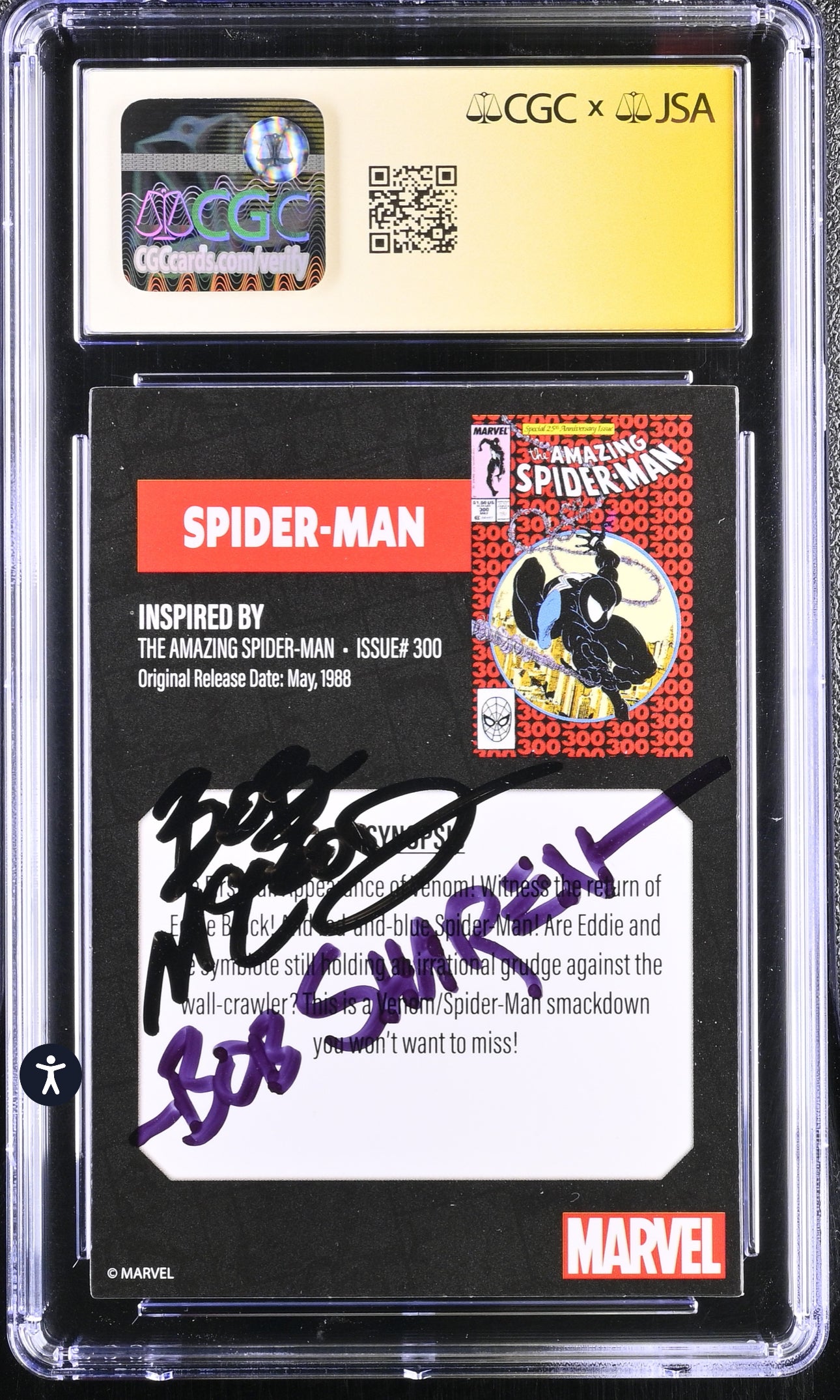 Amazing Spider-Man #300 CGC SS 7.0 McFarlane Toys Card Signed By Bob McLeod & Bob Sharen