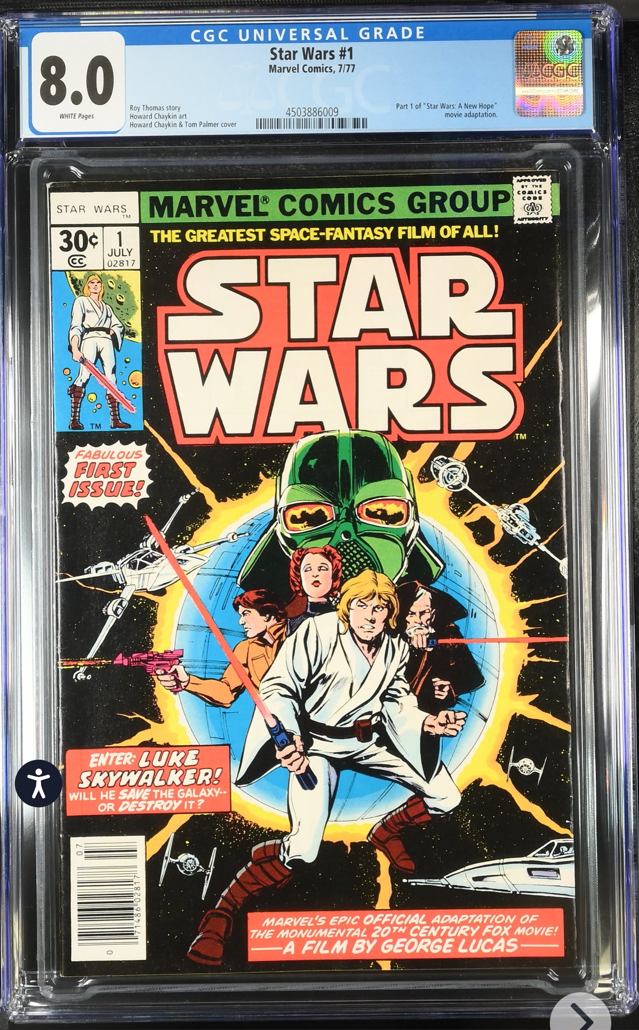 Star Wars #1 CGC 8.0 (Marvel, 1977) First Print, White Pages