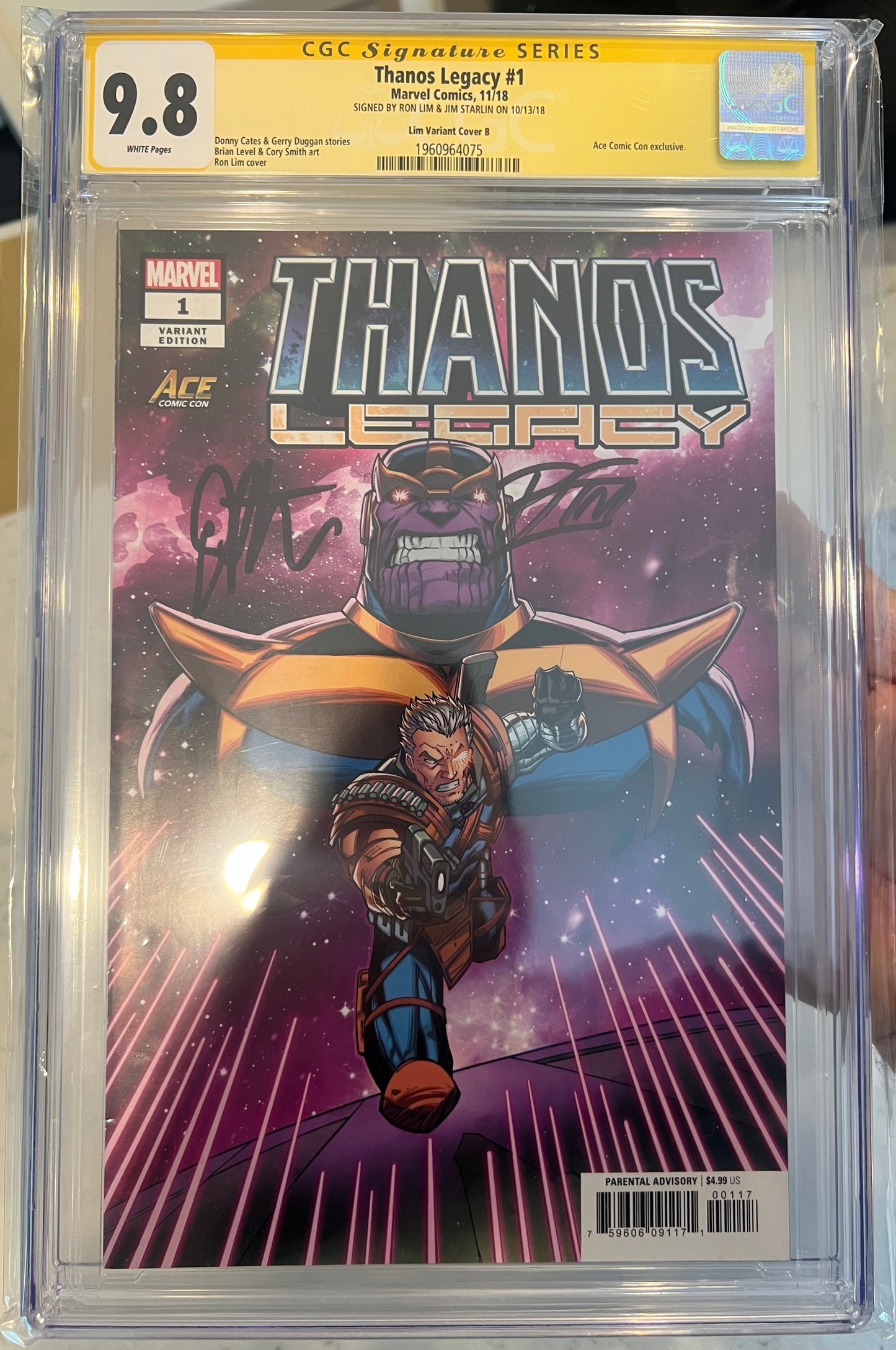 Thanos Legacy #1 CGC SS (Lim Variant Cover) signed by Ron Lim & Jim Starlin