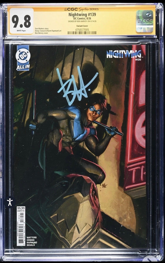 Nightwing #139 CGC SS 9.8 Signed By Ben Harvey (DC, 2026)