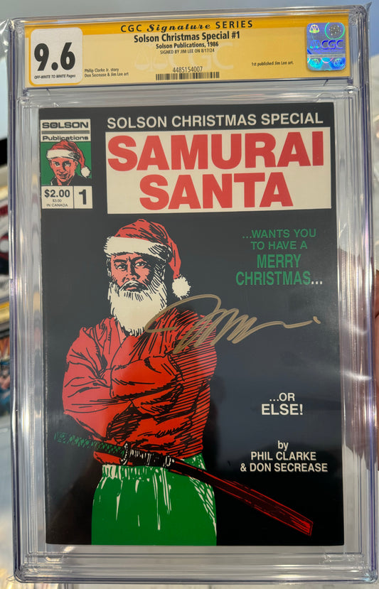 Solson Christmas Special #1 CGC SS 9.6 (Samurai Santa, 1st Published Jim Lee Art) SIGNED BY JIM LEE