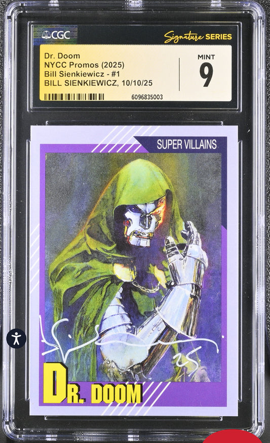 Dr. Doom NYCC Promos 2025 Card CGC SS Mint 9 Signed By Bill Sienkiewicz