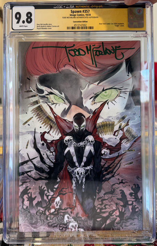 Spawn #357 CGC x JSA 9.8 (Image, 2024) New York Comic Con Peach Momoko Variant Signed by Todd McFarlane