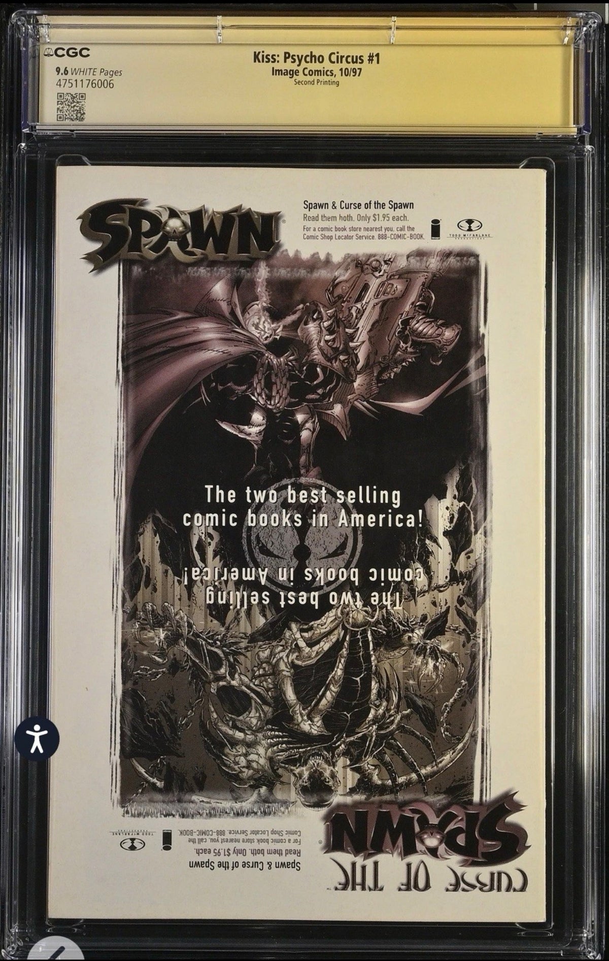 Kiss Psycho Circus # 1 CGC SS 9.6 Signed By Kevin Conrad Image, 1997, 2nd Print