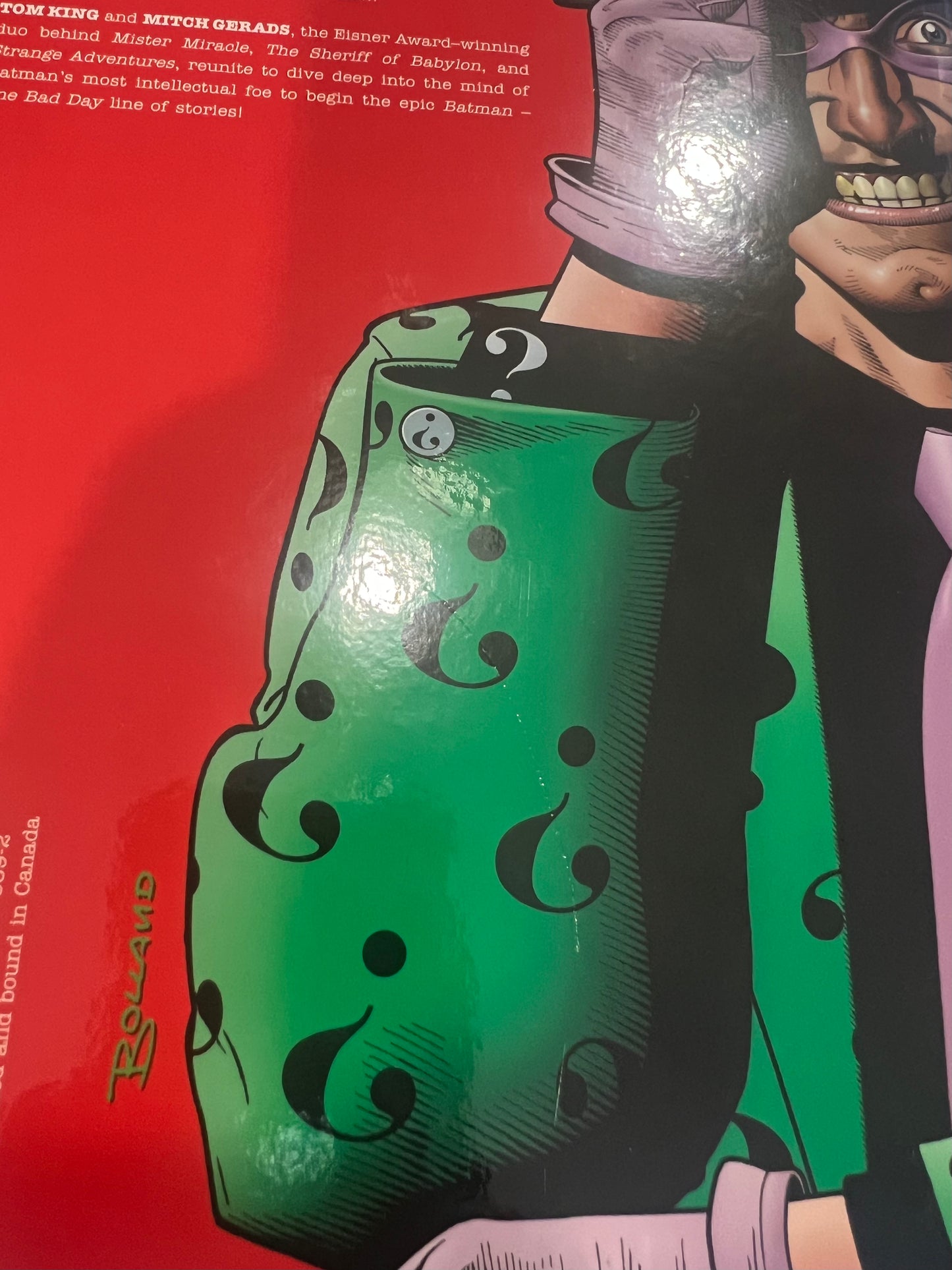 Batman: One Bad Day Riddler Hardcover (2023 NYCC Metal Variant) signed by Mitch Gerads and Tom King