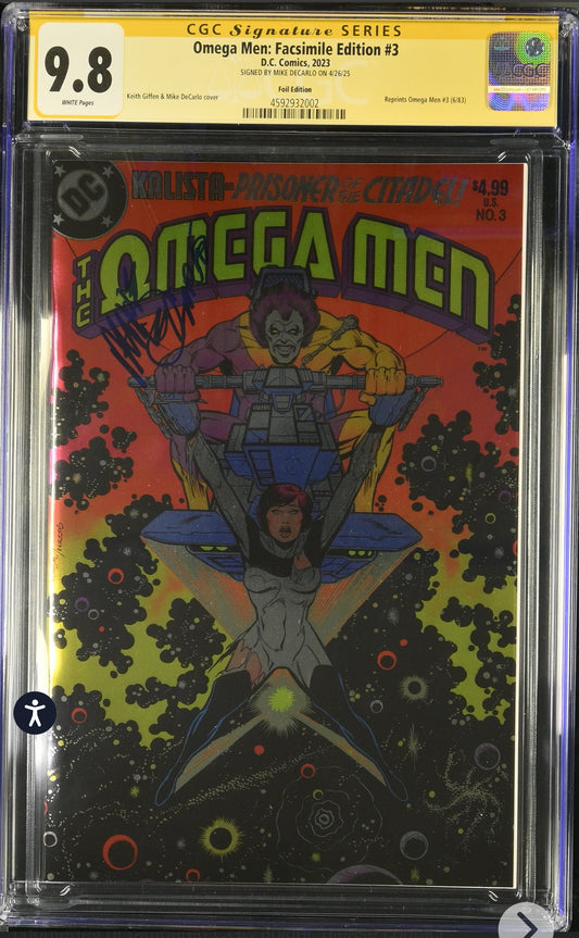 Omega Men #3 Foil Facsimile Variant CGC SS 9.8  (DC, 2025) Signed By Mike Decarlo (1st App Of Lobo)