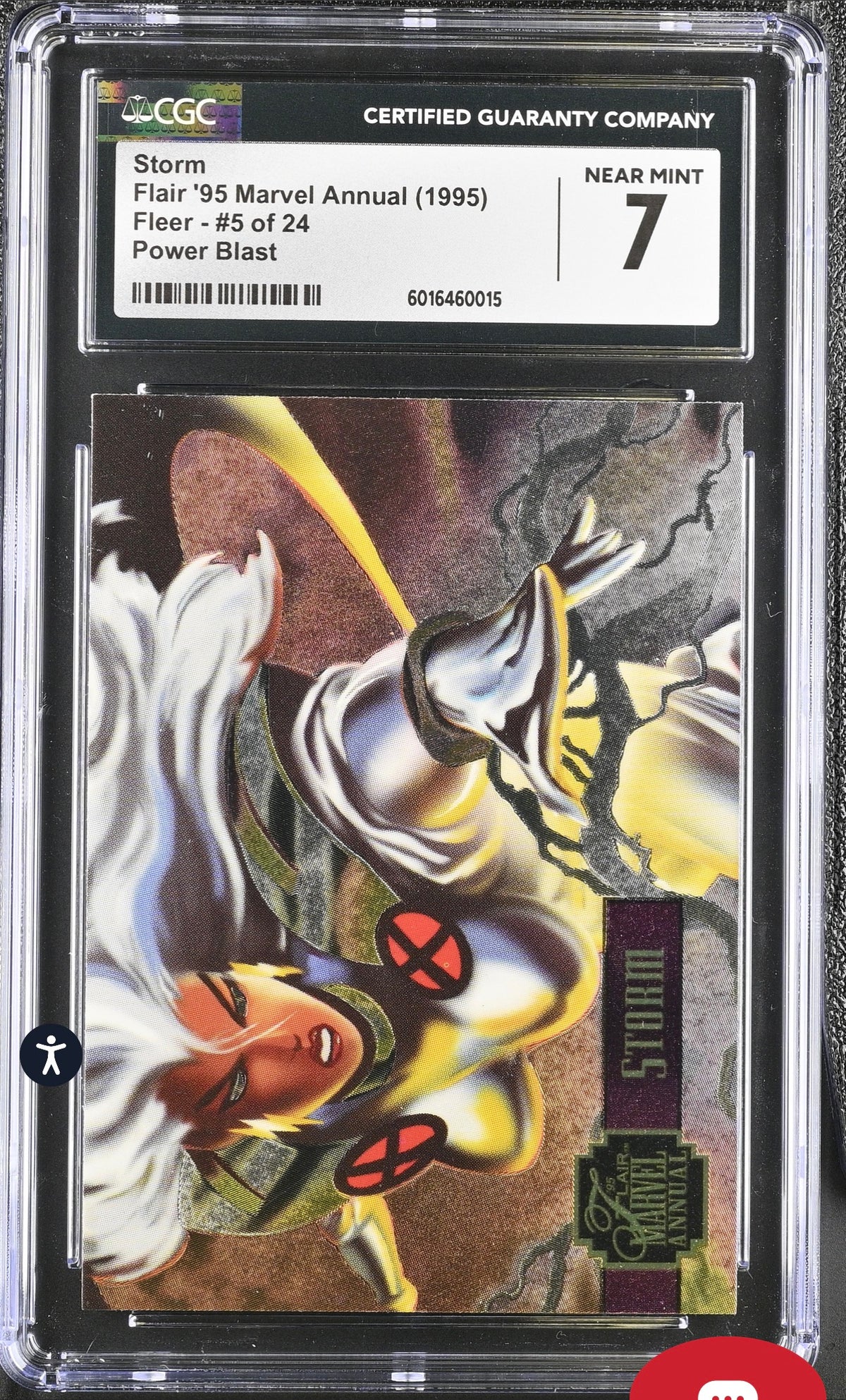 Storm Flair '95 Marvel Annual Fleer Power Blast 5/24 Foil / Holo Card CGC 7