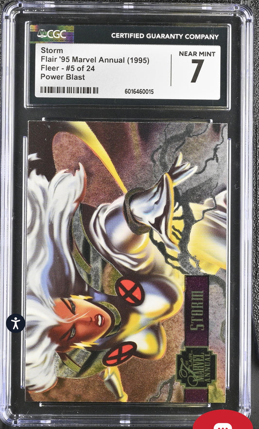 Storm Flair '95 Marvel Annual Fleer Power Blast 5/24 Foil / Holo Card CGC 7