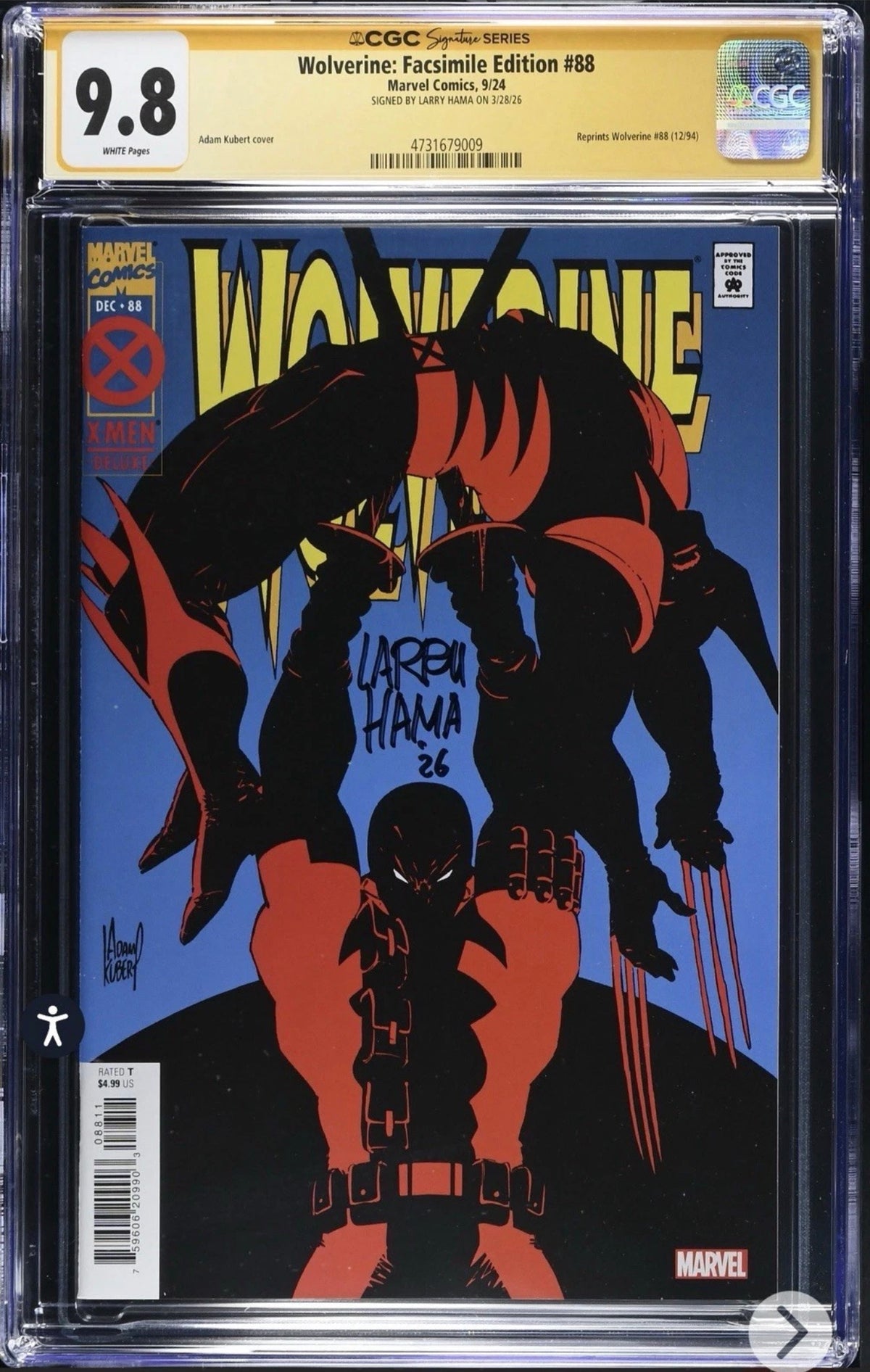 Wolverine #88 Facsimile Edition CGC SS 9.8 Signed By Larry Hama (Marvel, 2024)