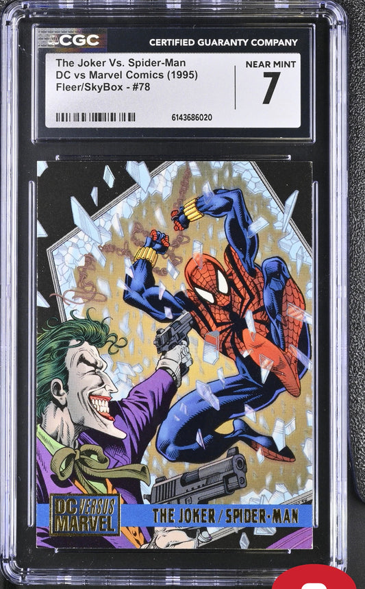 1995 Fleer DC vs. Marvel Comics #78 The Joker / Spider-Man CGC 7 Near Mint