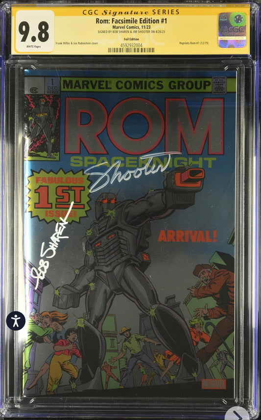 Rom #1 Facsimile Foil CGC SS 9.8 Signed Jim Shooter & Bob Sharen (Marvel, 2023)