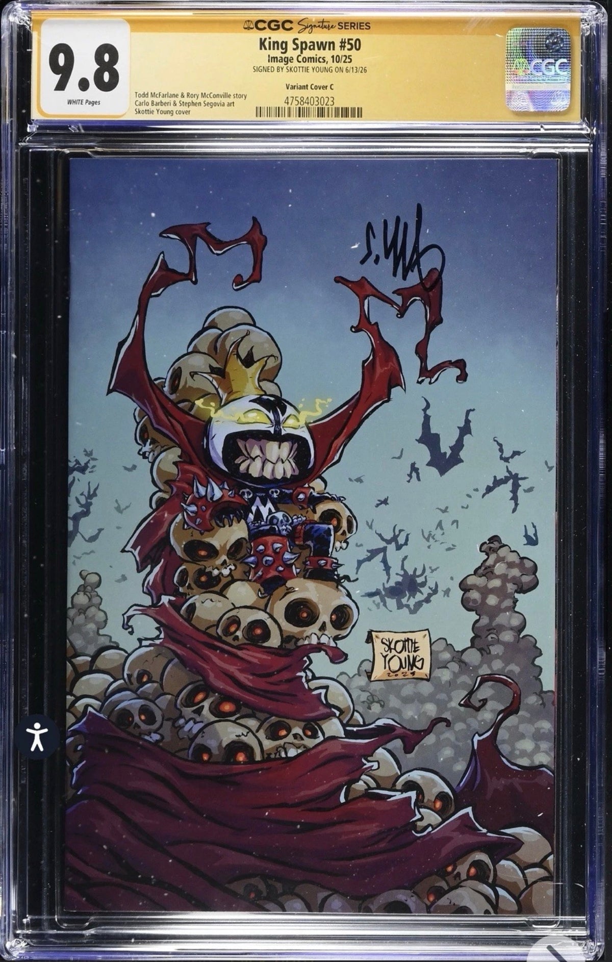 Connecting Set x3 CGC SS 9.8 Signed By Skottie Young (King Spawn, Scorched, Gunslinger Spawn #50) Image,