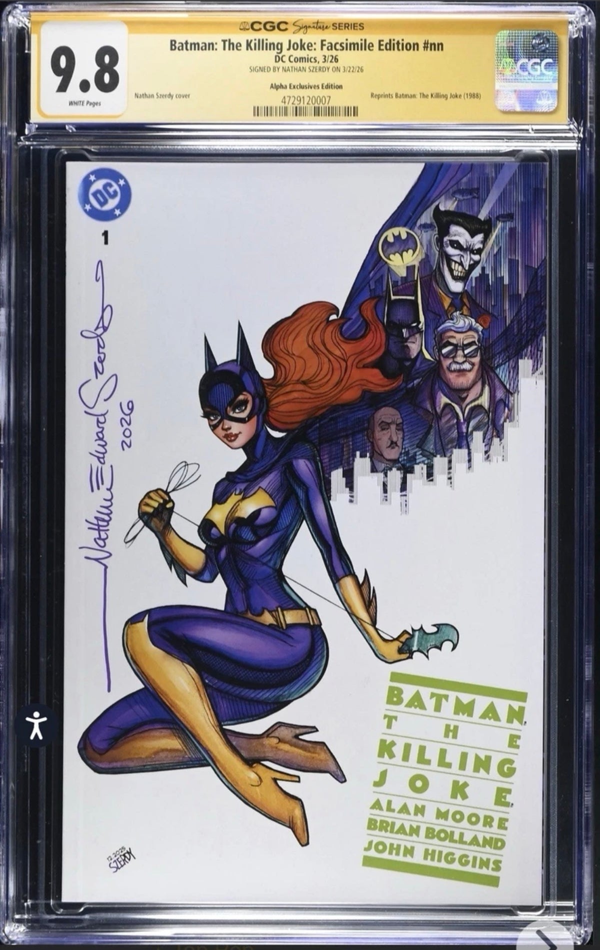 Batman: The Killing Joke Facsimile #nn CGC SS 9.8 Signed By Nathan Szerdy (DC, 2026) Variant