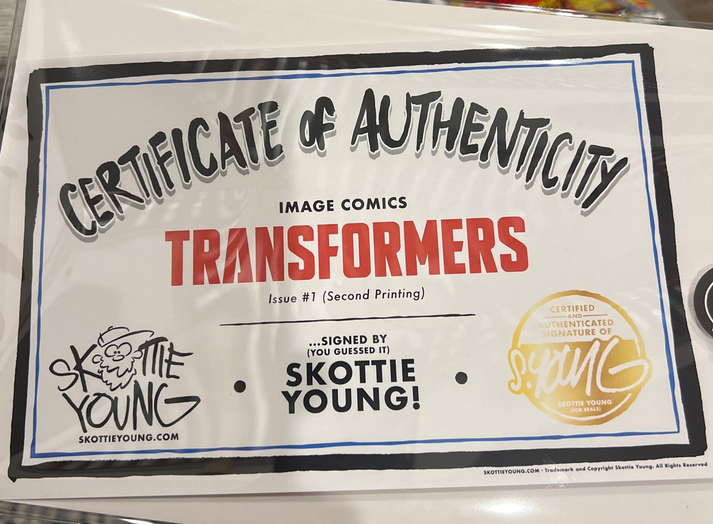 Transformers #1 CGC 9.8 (2nd Print Foil) by Skottie Young w/ Certificate of Authenticity