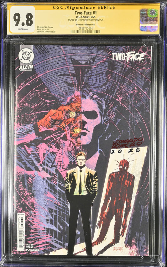 Two-Face #1 CGC SS 9.8 (DC, 2025) 1:25 Variant Signed By Leonardo Romero