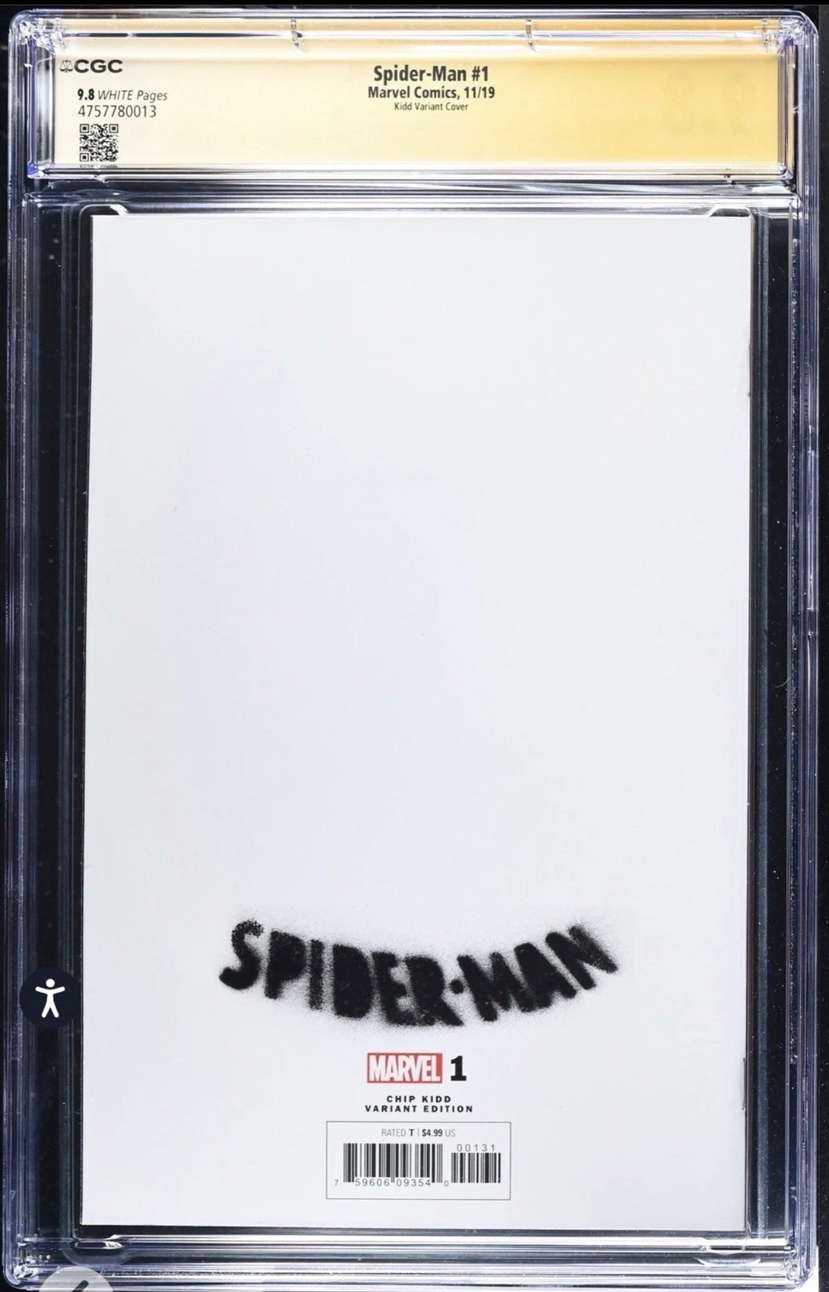 Spider-Man #1 CGC SS 9.8 Signed And Sketch by Ron Frenz, Keith Williams, Al Milgrom, and Patrick Olliffe (Marvel, 2019) Kidd Variant