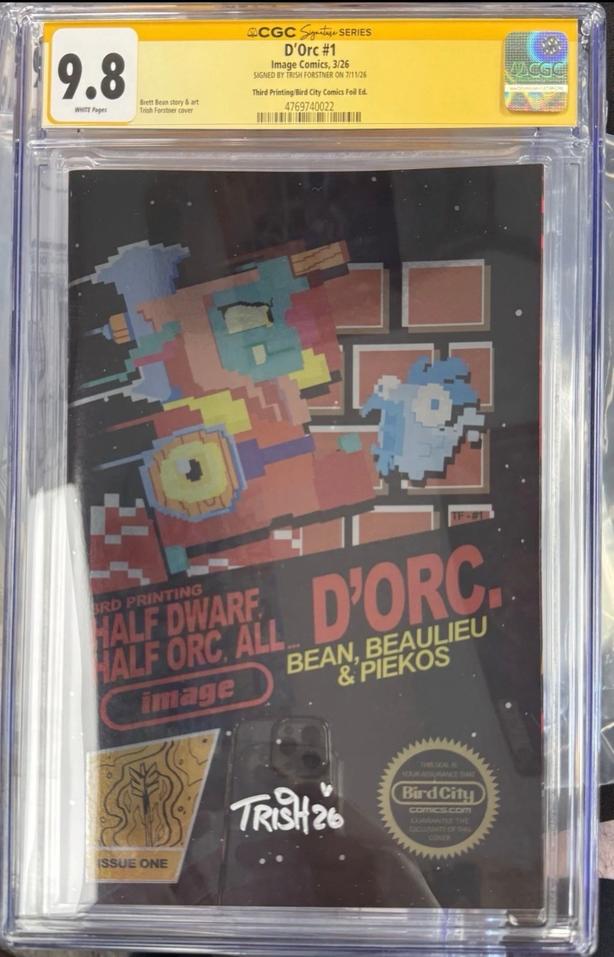 D'ORC #1 CGC SS 9.8 Signed By Trish Forstner (3rd Print Foil Nintendo Homage)