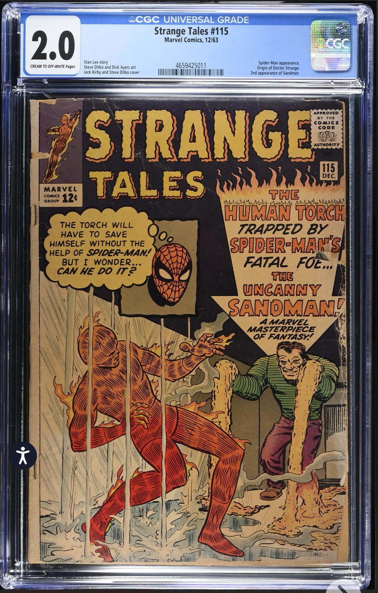Strange Tales #115 CGC 2.0 (Marvel, 1963) Origin of Doctor Strange