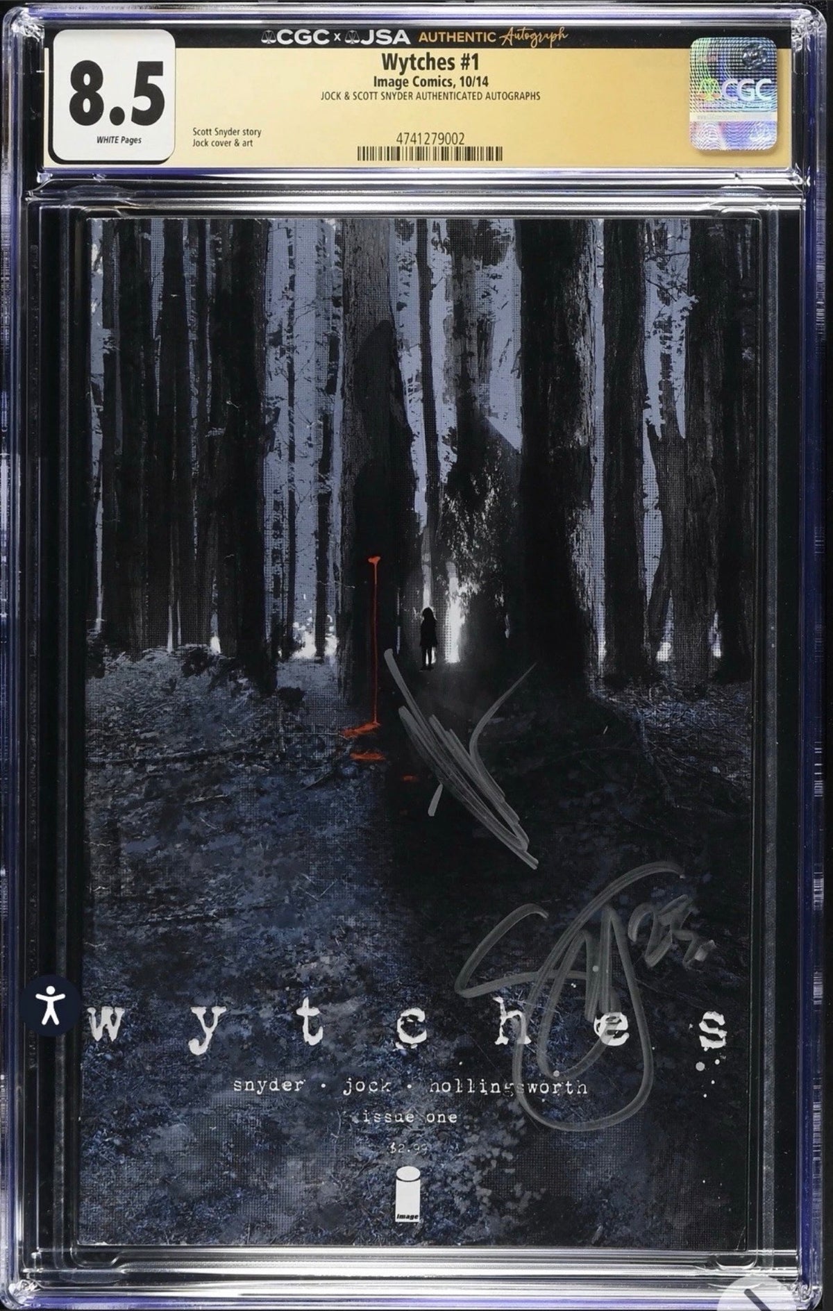WYTCHES #1 CGC X JSA 8.5 Signed By Scott Snyder & Jock (Image, 2014)
