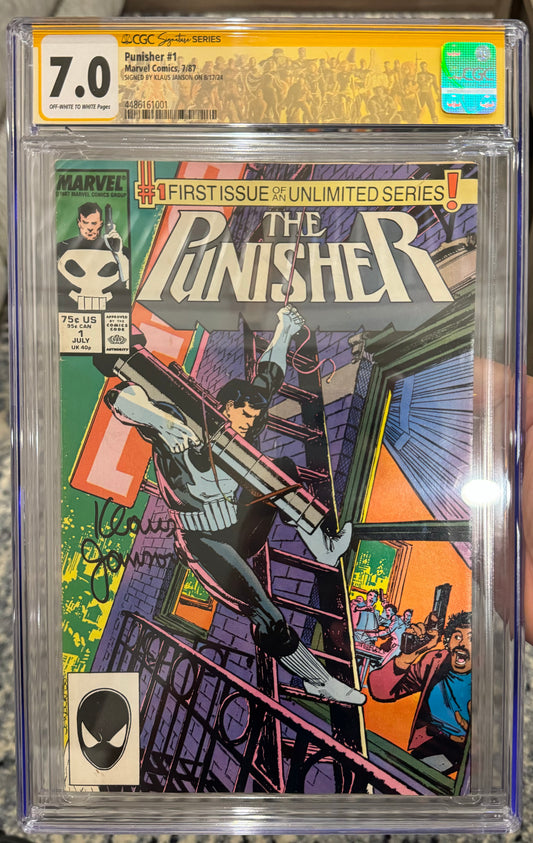 Punisher #1 CGC SS 7.0 (Marvel, 1987) Signed By Klaus Janson With Custom Label