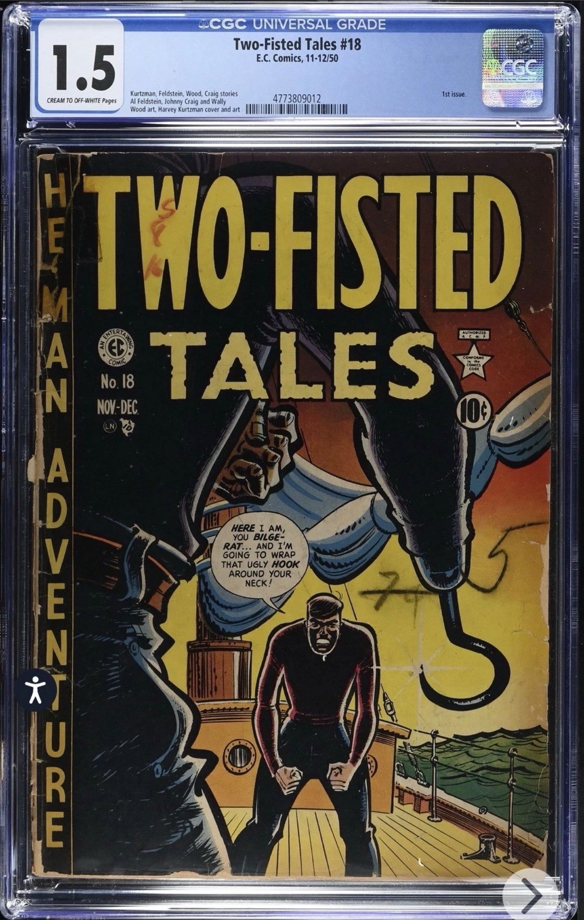 Two-Fisted Tales #18 CGC 1.5 (EC Comics, 1950) Pre Code Golden Age Horror