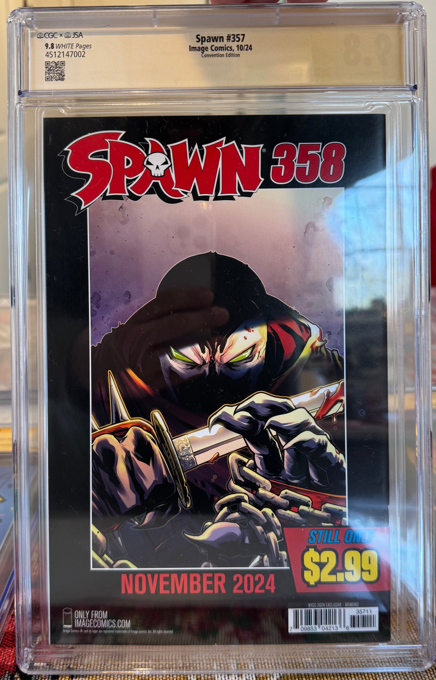 Spawn #357 CGC x JSA 9.8 (Image, 2024) New York Comic Con Peach Momoko Variant