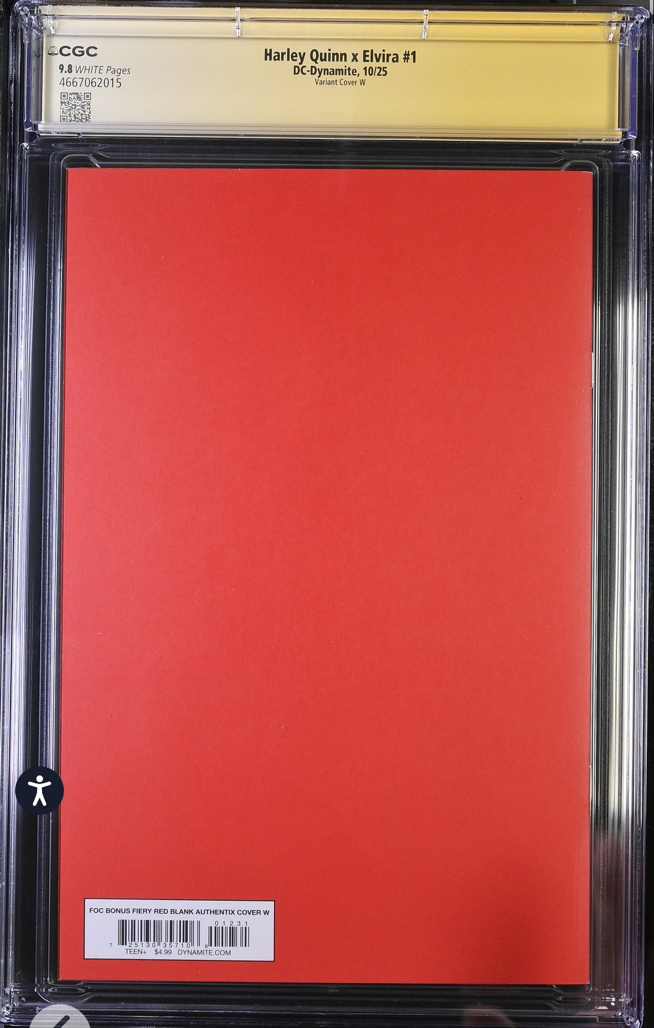 Harley Quinn X Elvira #1 CGC SS 9.8 Signed And Full Sketch By Amy Reeder (DC, Dynamite 2025)