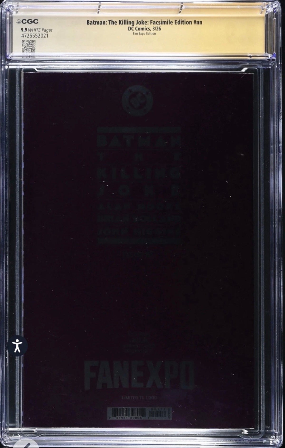 Batman: The Killing Joke #1 CGC SS 9.9 Signed By Jock ( DC, 2026) Fan Expo Foil Edition