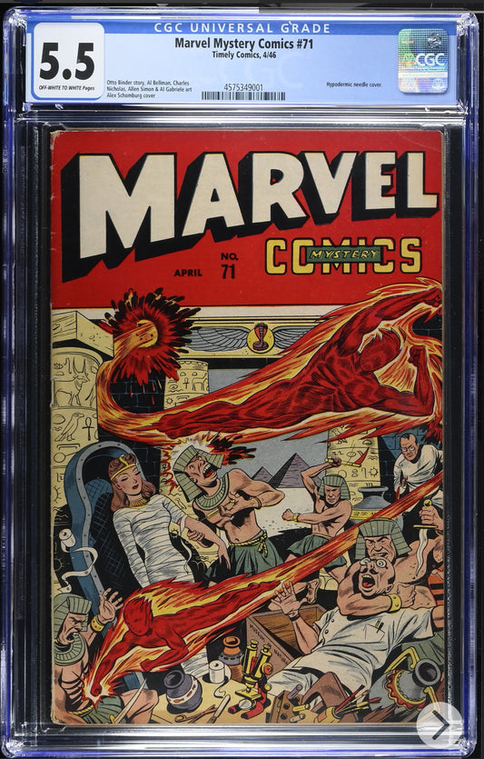 MARVEL MYSTERY COMICS #71 CGC 5.5 (Timely/Marvel Comics, 1946) Schomburg Cover